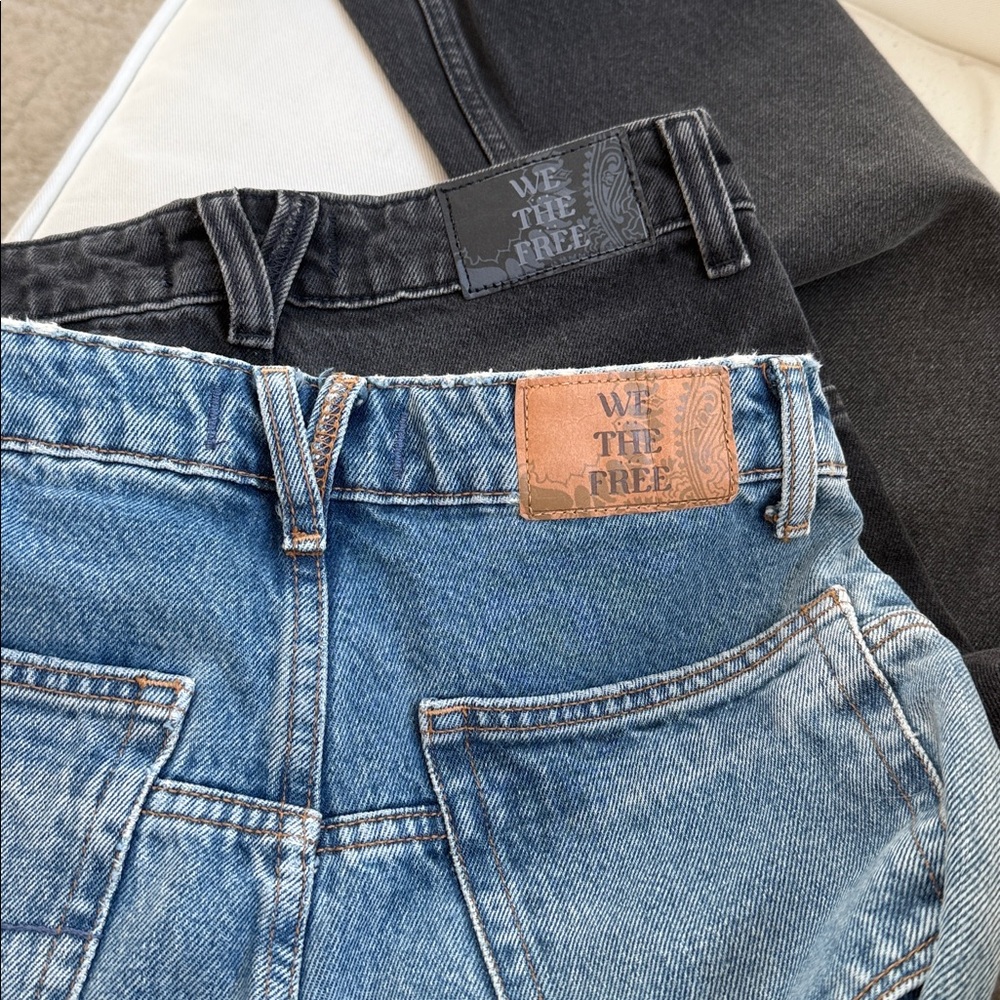 We The Free Deep Trance Dropped Boyfriend Jeans LOT - 24L - two pairs